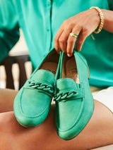 07543 Green Chain Loafer