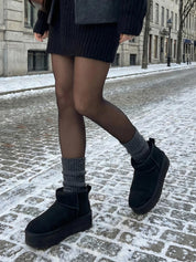 05294 Platform wool suede water resistant black