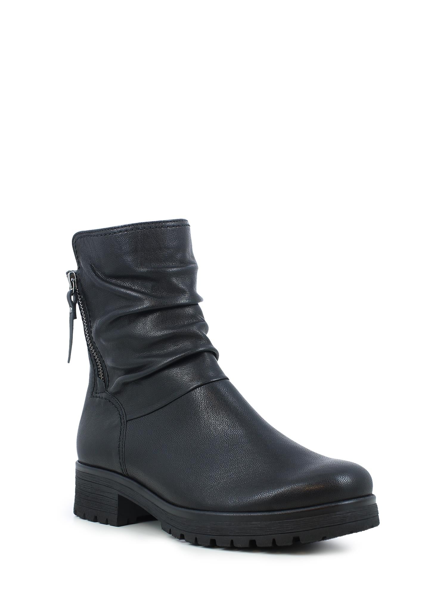 04280 Slouch Leather Boots Black