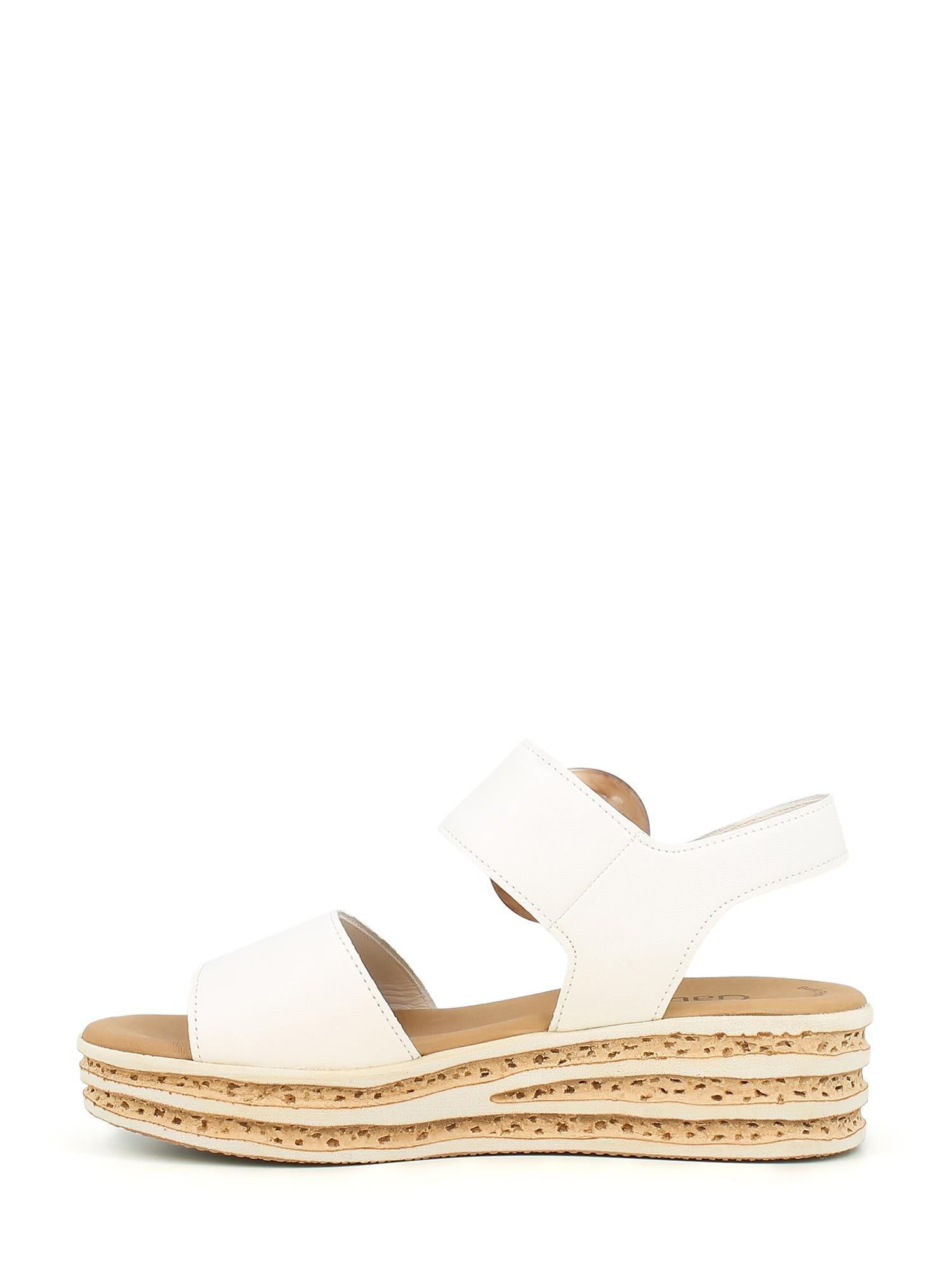 08370 Platform Sandal Cream Leather