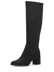 05035 Black Knee High Boots