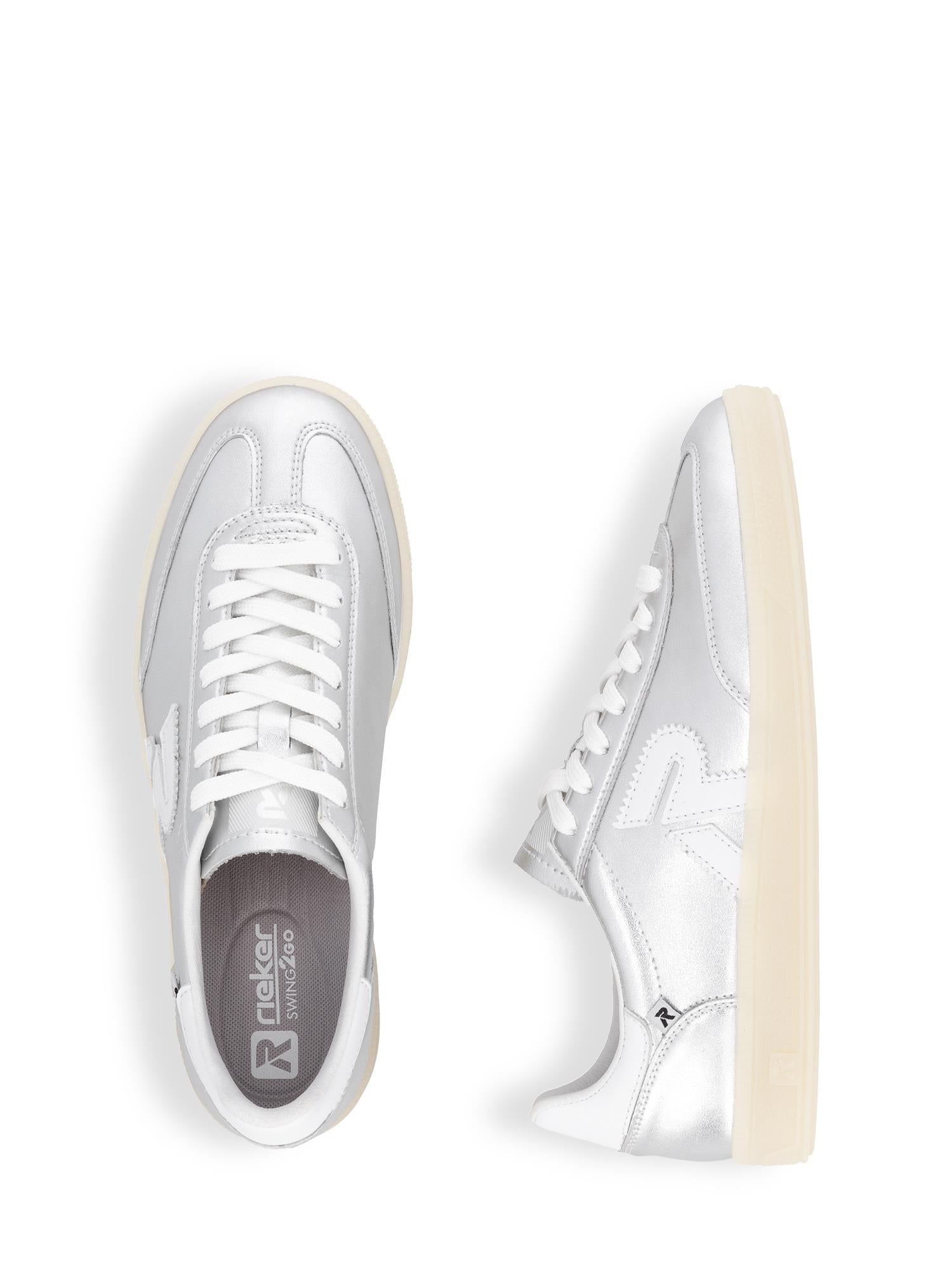 03524 Rieker San Diego Leather Sneaker Silver