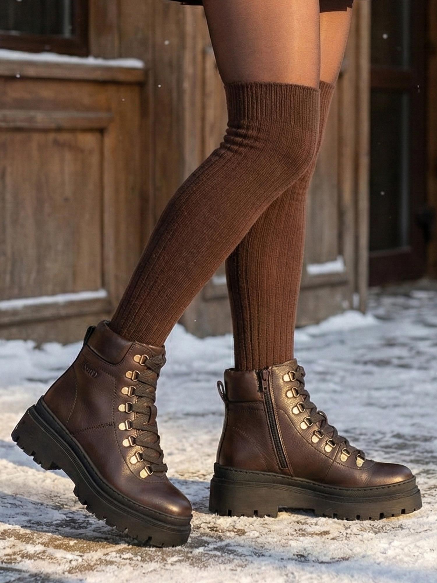 06192 Arezzo Leather Boots Brown