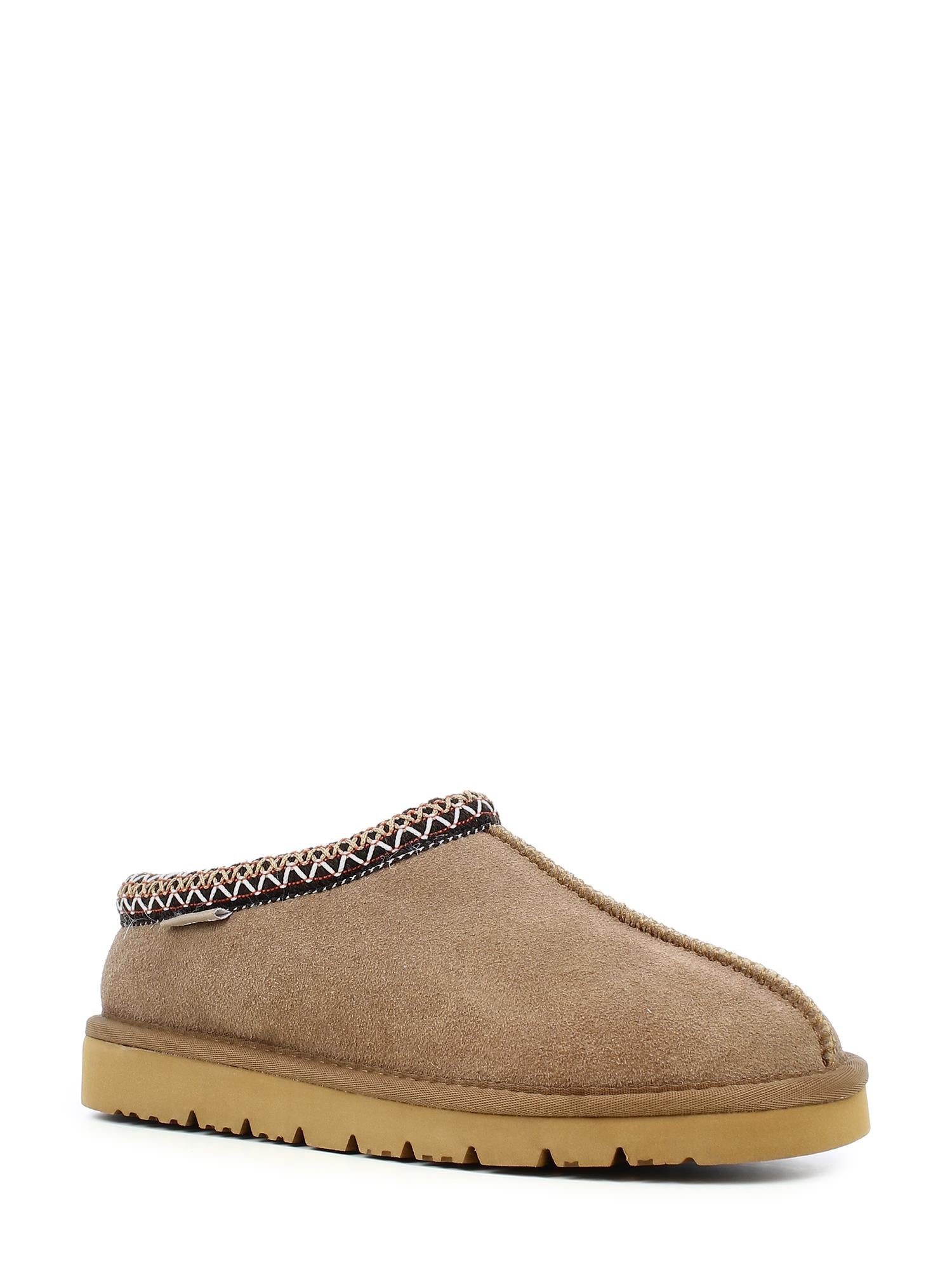 05428 Chestnut Suede Wool Slippers