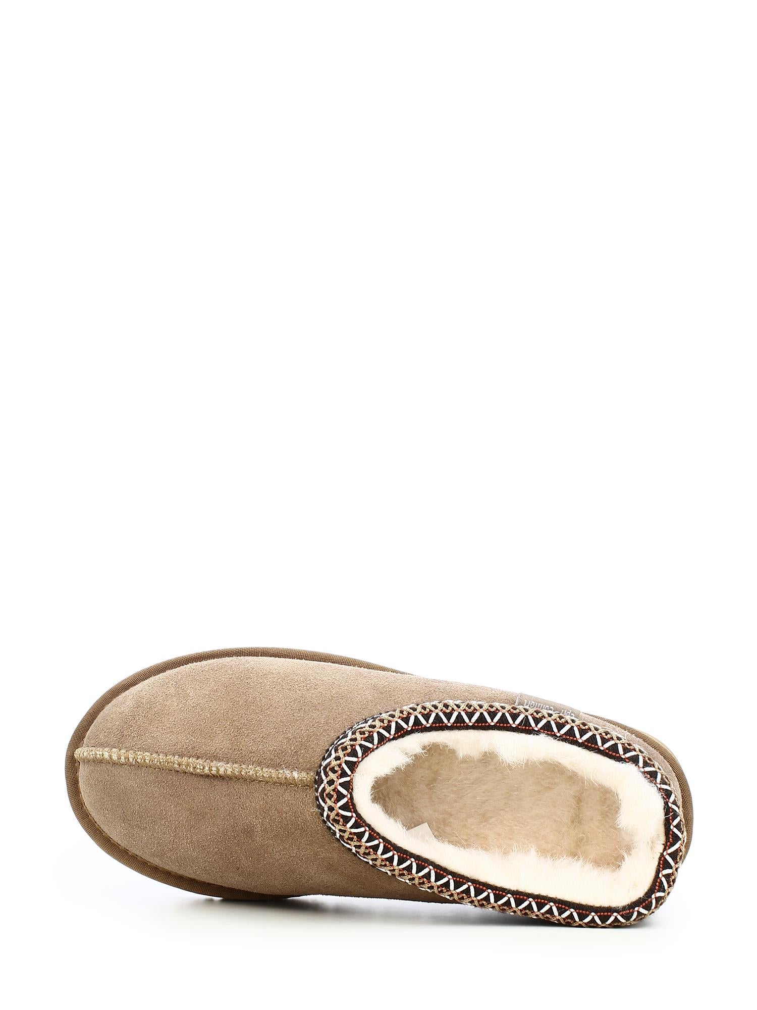05428 Chestnut Suede Wool Slippers