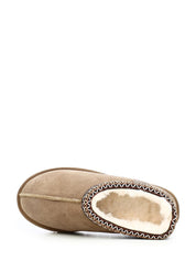 05428 Chestnut Suede Wool Slippers