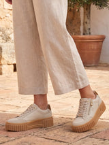 04151 Livia LaceZip Sneaker Beige