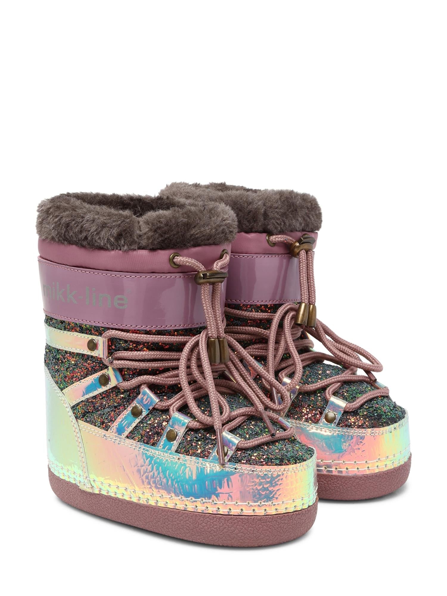 04164 Snow Boot Glitter Rose Brown