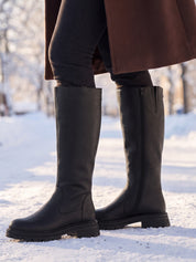 04944 Wide leather boots ullfôret