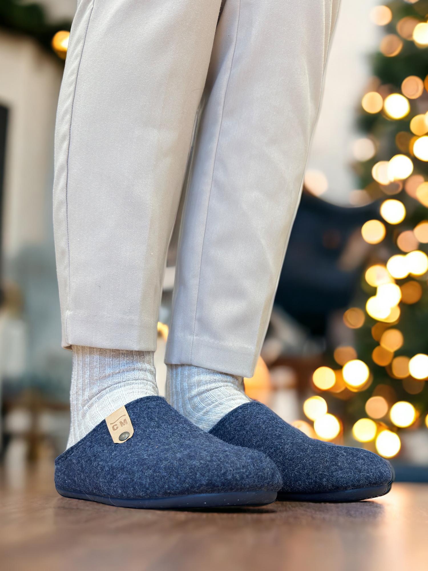 02754 Tweed ullfilt tøfler