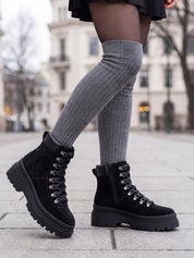 06194 Arezzo Suede Boots Black