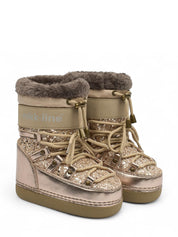 04162 Snow Boot Glitter Champagne