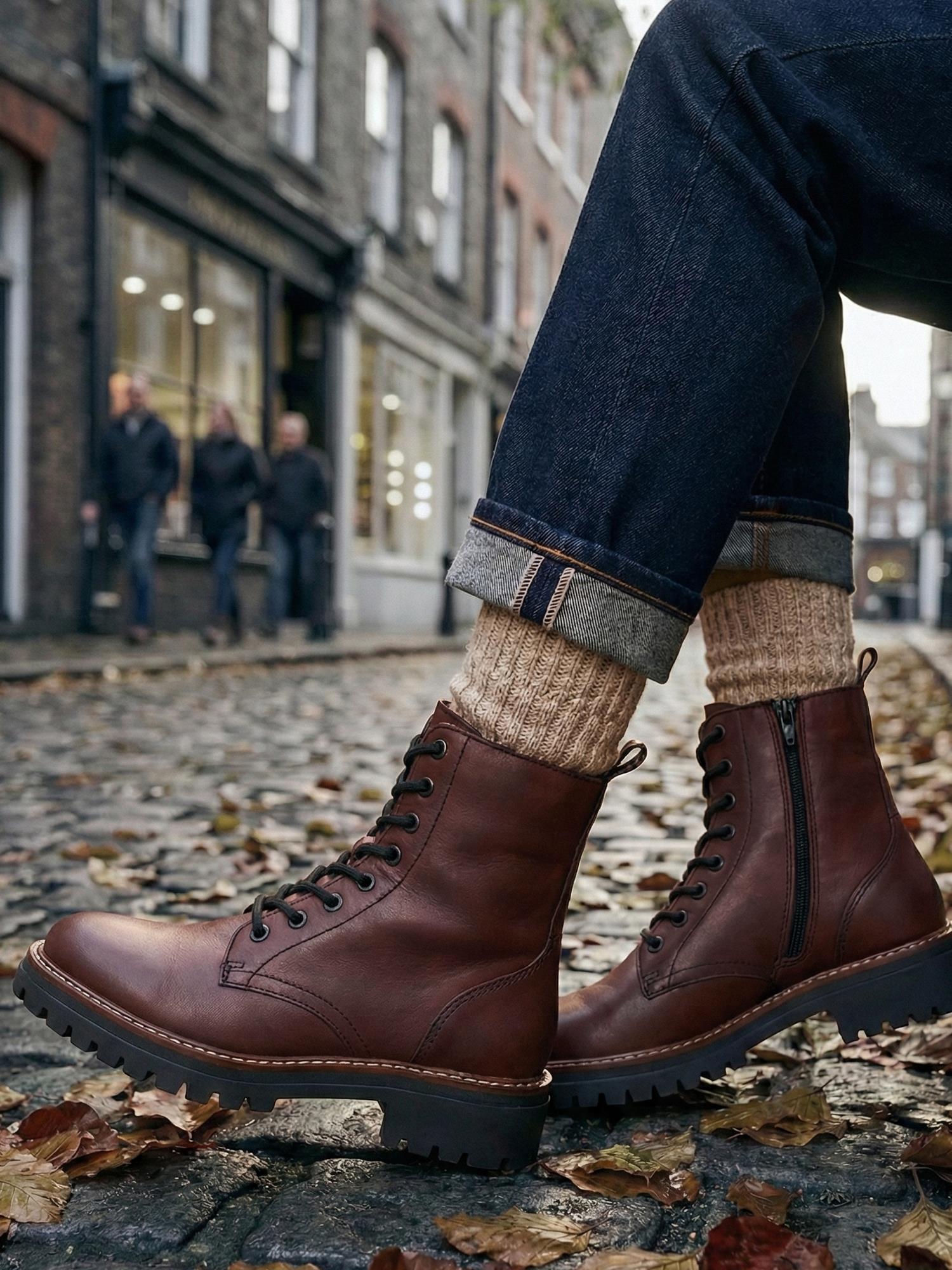 05362 Savona Leather Lace Boots Burgundy