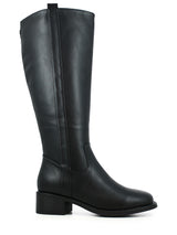 04381 Vegan High wide Boots Black