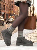 05290 Platform wool suede water resistant stone