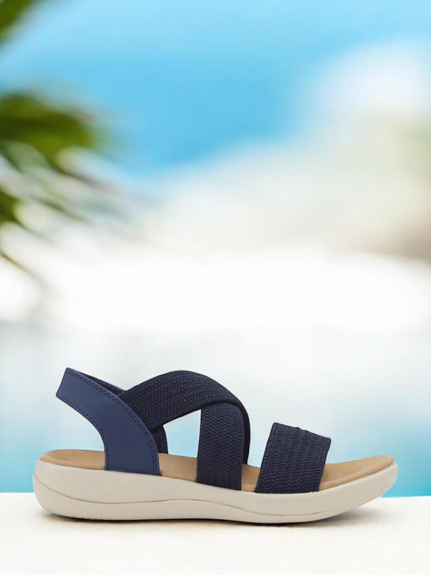 07975  Chunky Elastic Sandal Navy