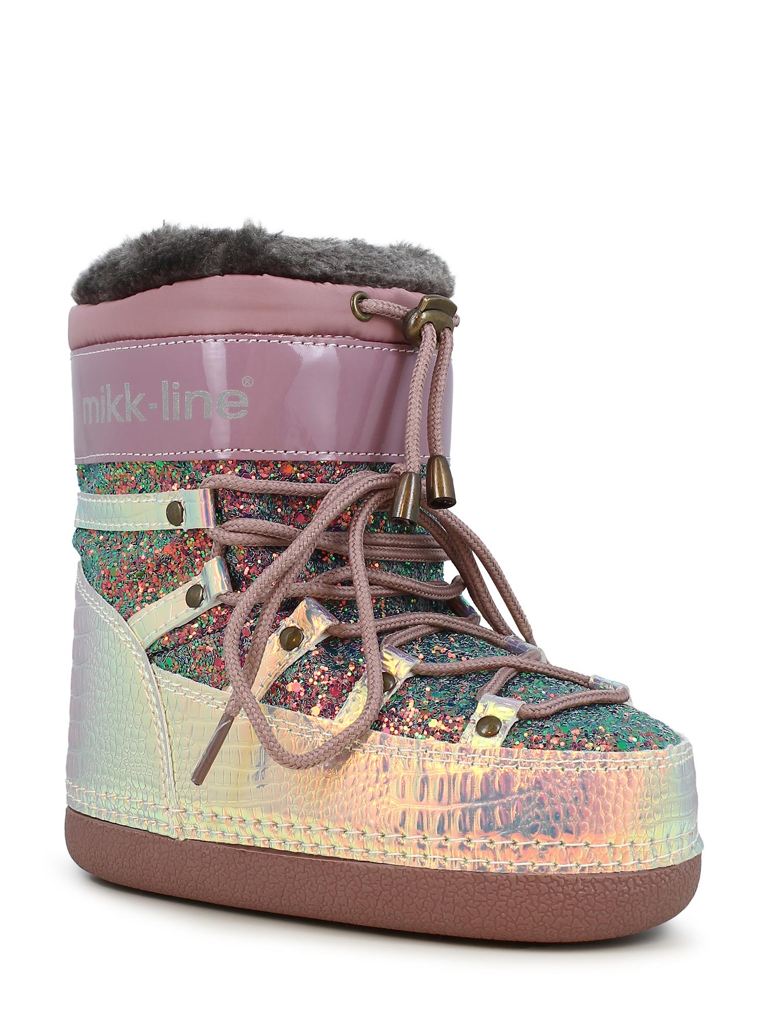 04164 Snow Boot Glitter Rose Brown