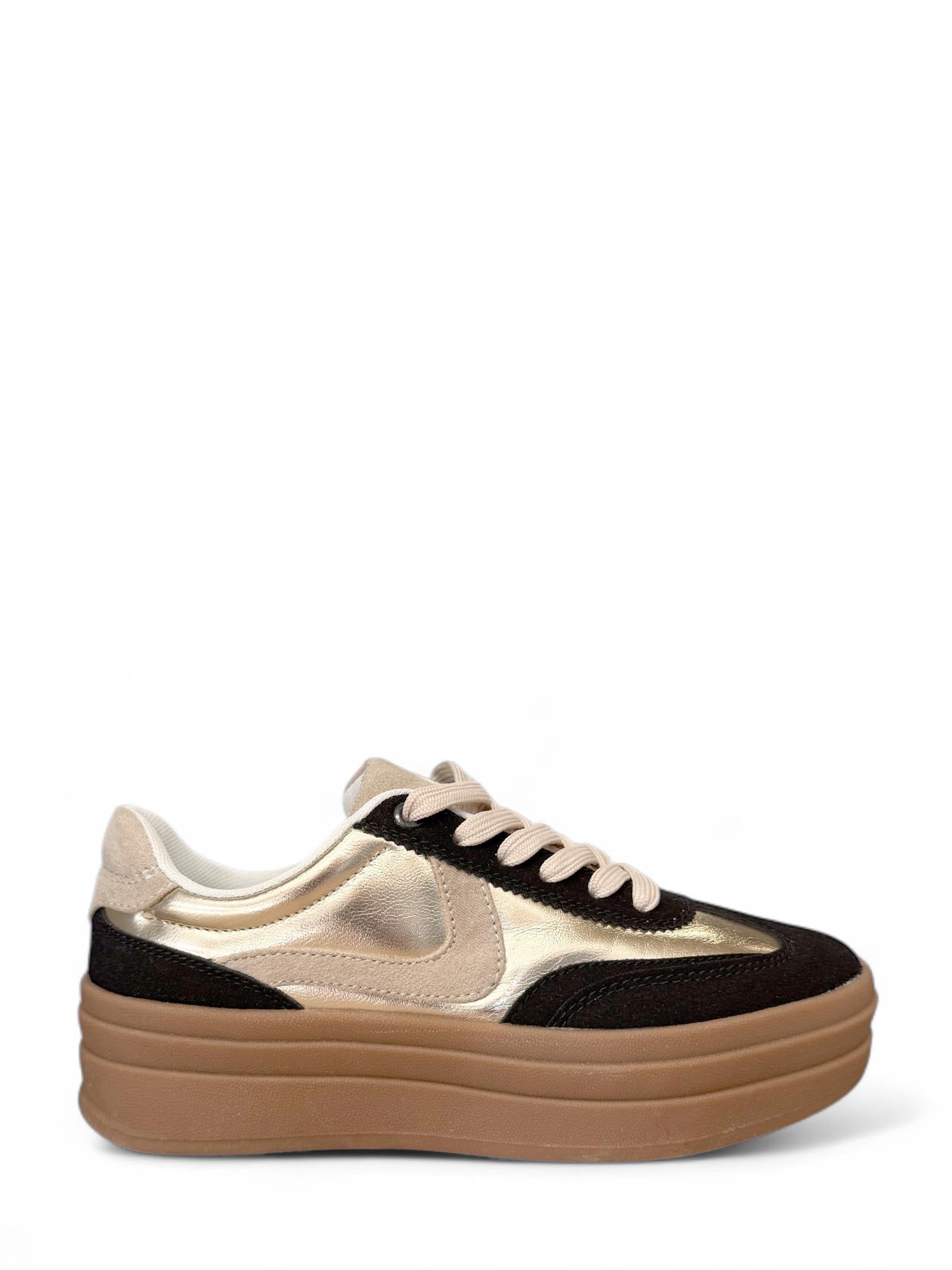07128 Base Bold Sneaker Black Gold