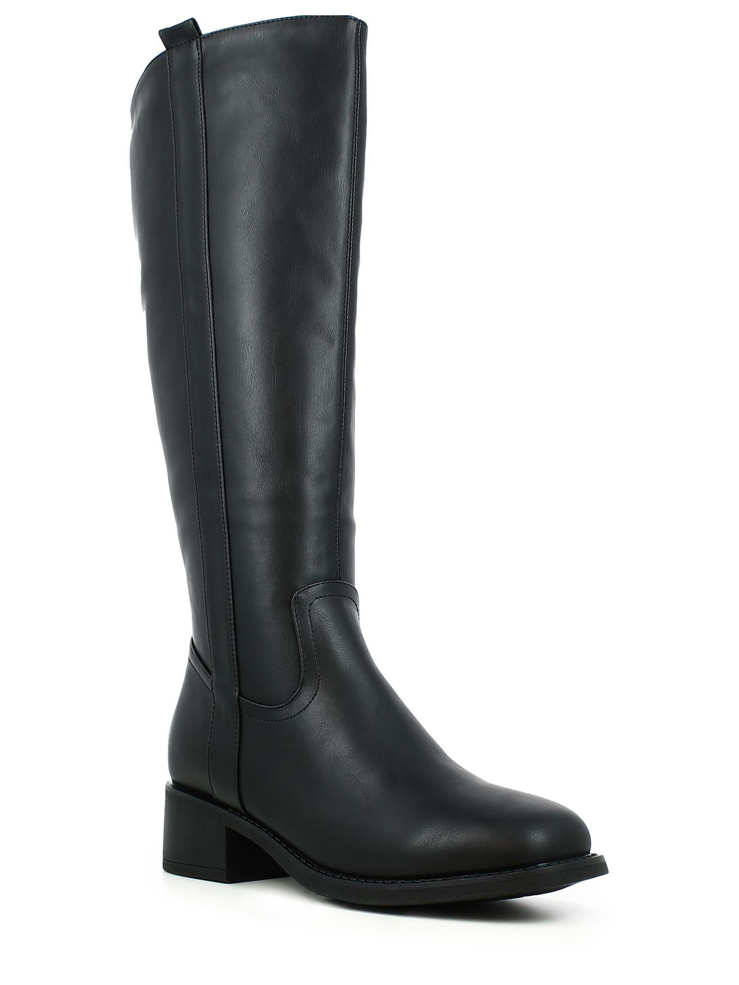 04381 Vegan High wide Boots Black
