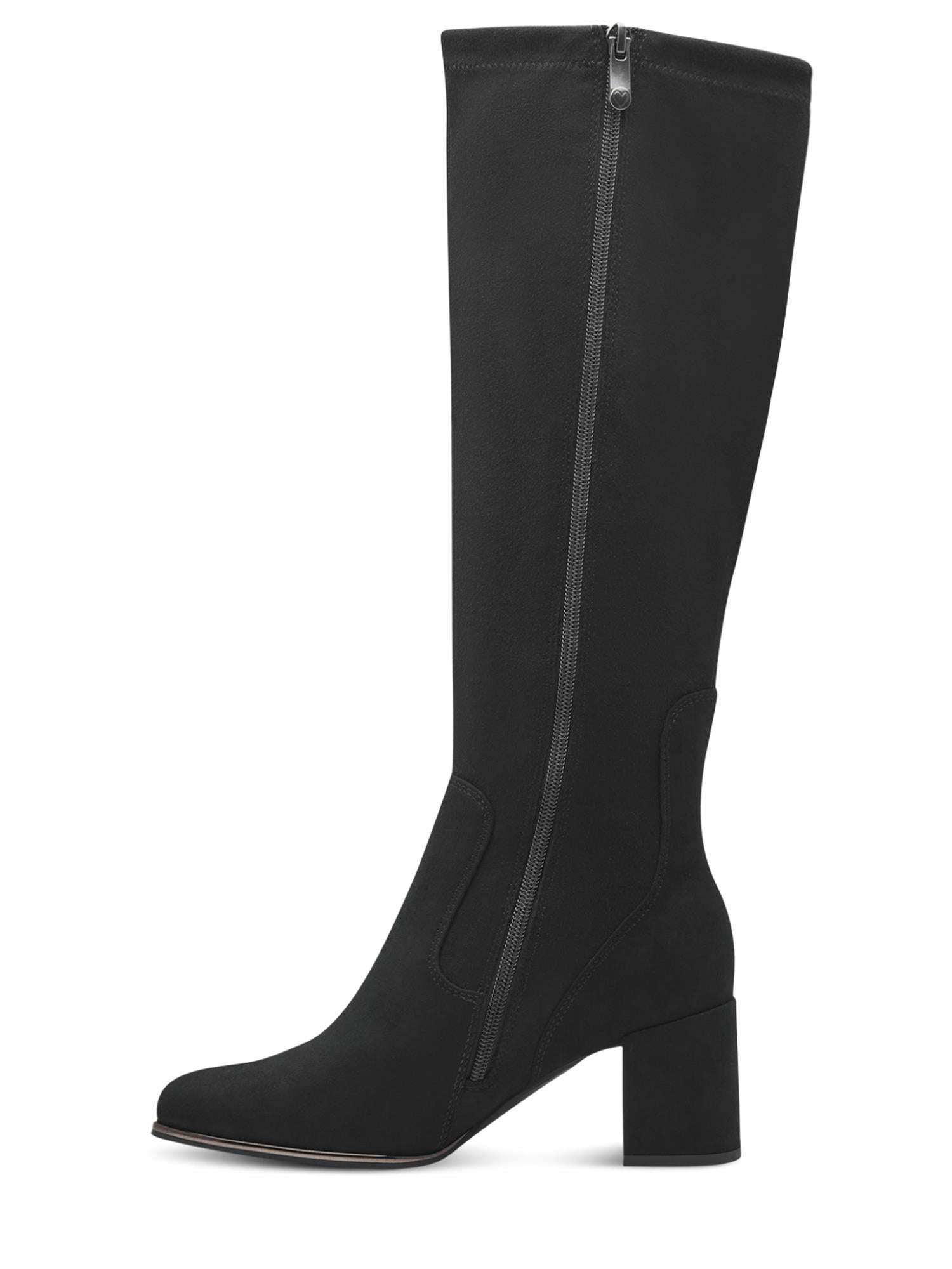 05035 Black Knee High Boots