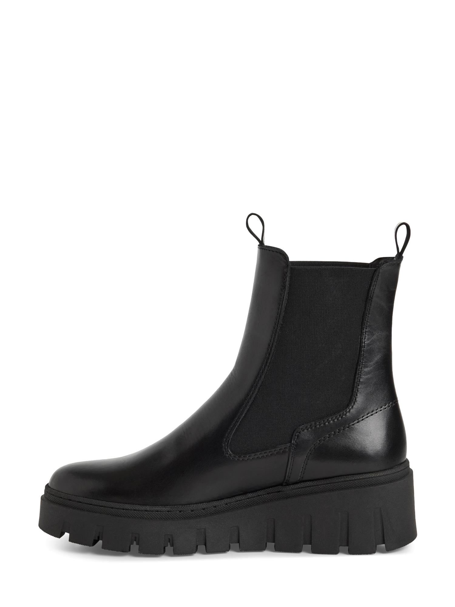 06569 Black Leather Wedge Chelsea