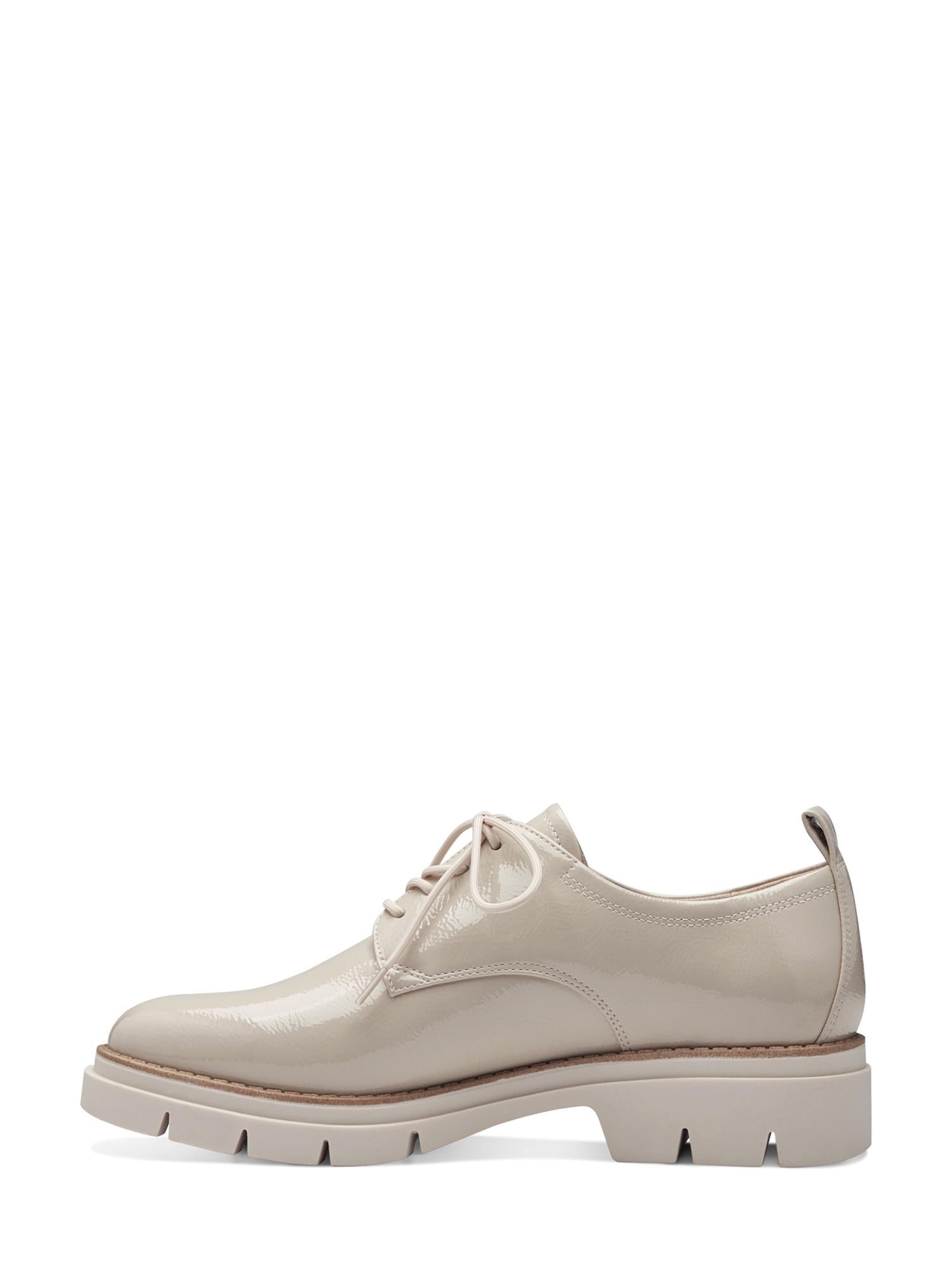 07413 Beige Patent Snøresko