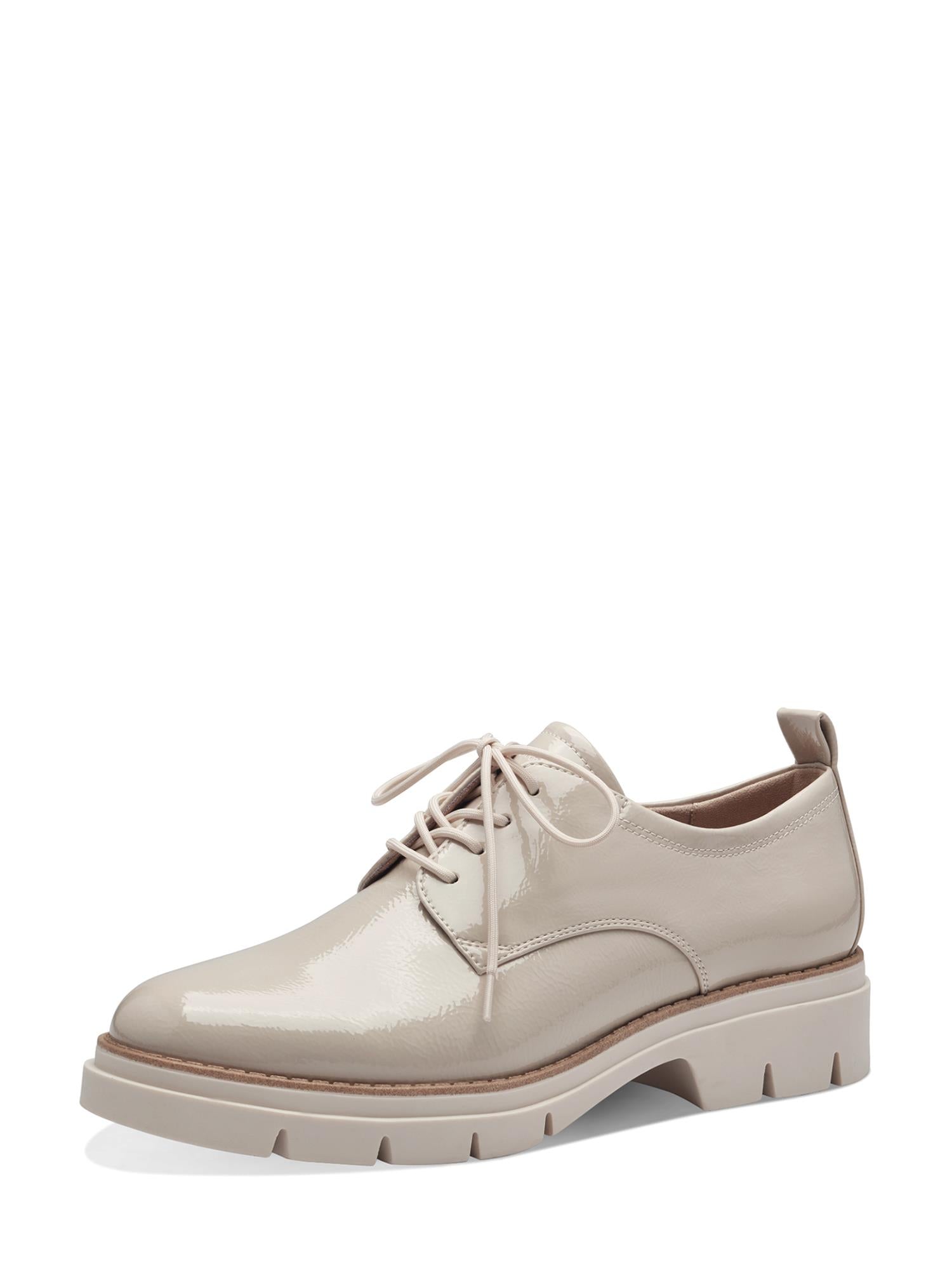 07413 Beige Patent Snøresko