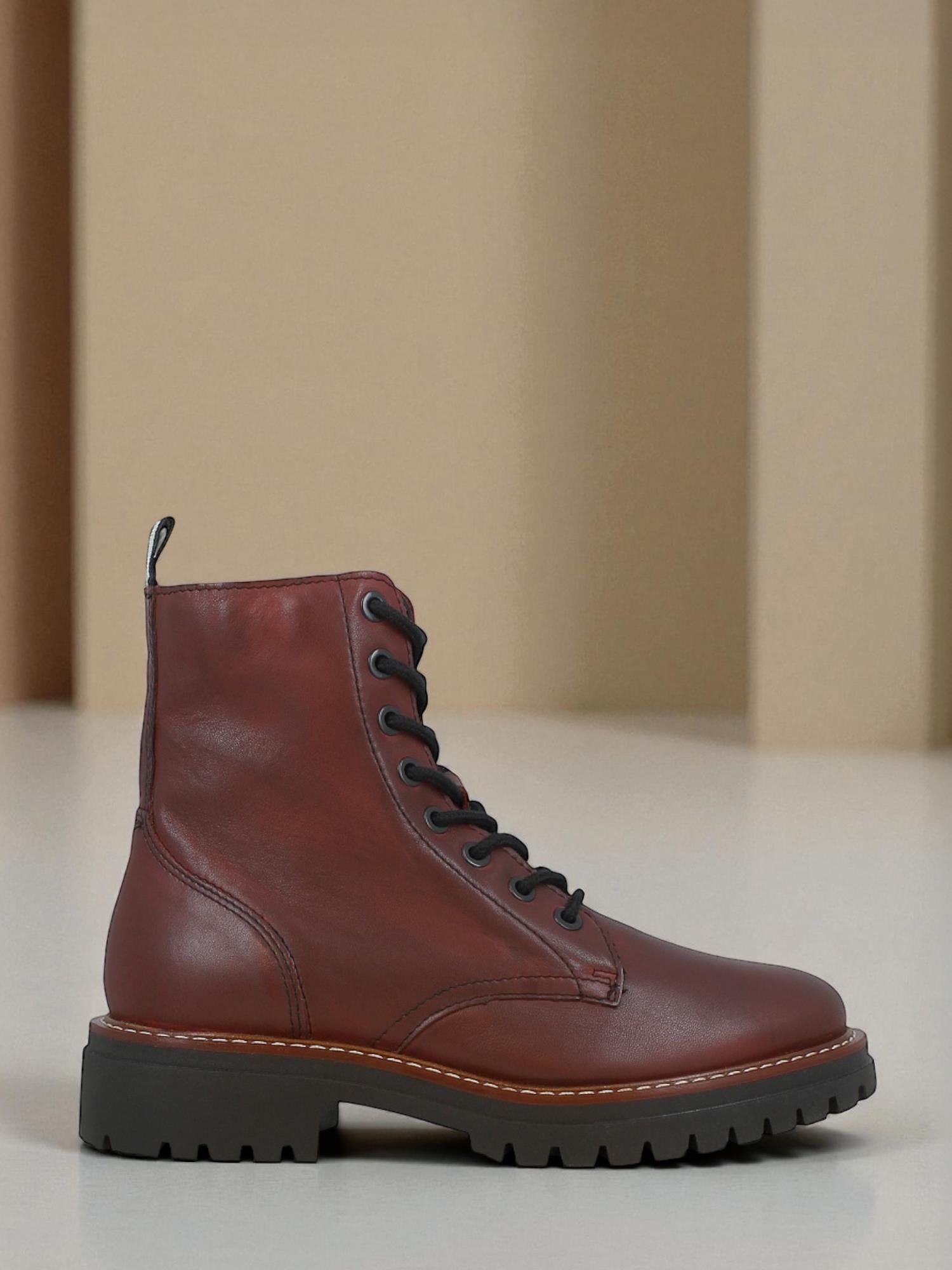 05362 Savona Leather Lace Boots Burgundy