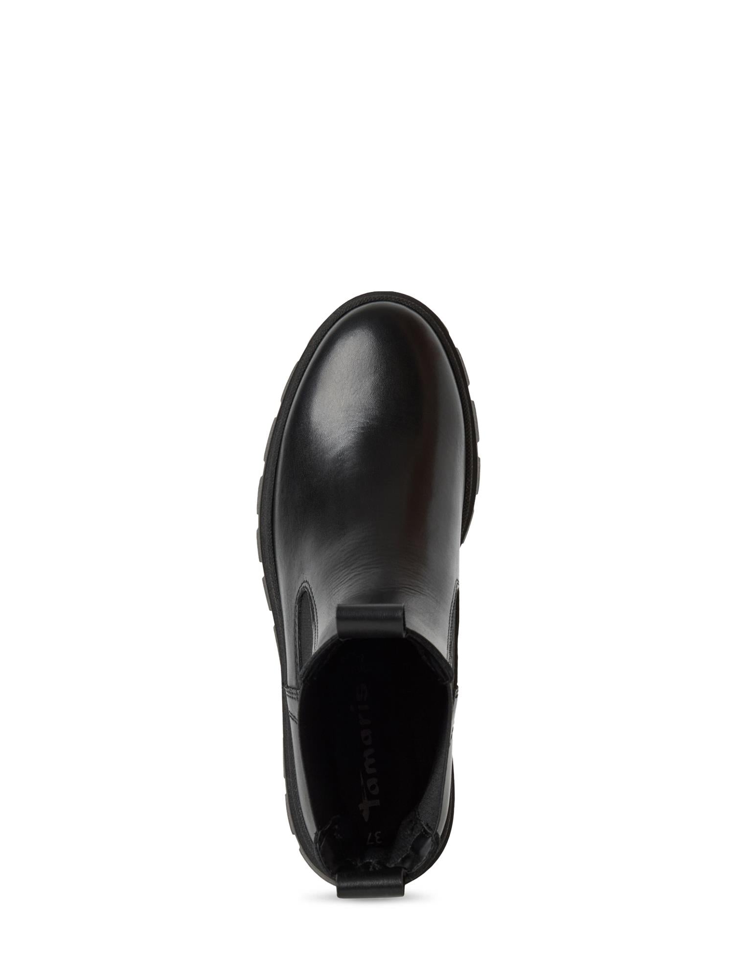 06569 Black Leather Wedge Chelsea