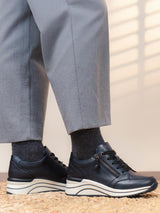 04555 Alvra Navy Leather Sneaker