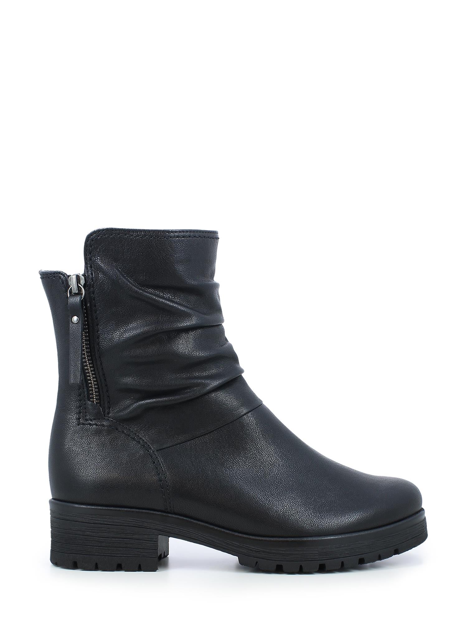 04280 Slouch Leather Boots Black