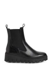 06569 Black Leather Wedge Chelsea
