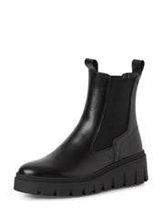 06569 Black Leather Wedge Chelsea