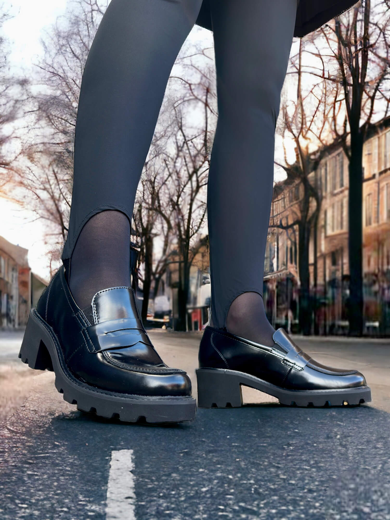 Bilde av Remonte Leather Loafer Heels (41) - Sort